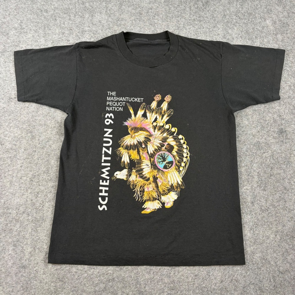 Vintage Schemitzun 93 T Shirt Mens XL Mashantucket Pequot Nation Powwow Black